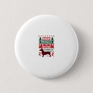 Macaron Rond 5 Cm Chemise de pyjama de Noël Weenie Dog mignonne et l