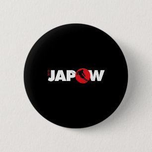Macaron Rond 5 Cm Chemise de ski Japon Japow Powder Skiing Drapeau j