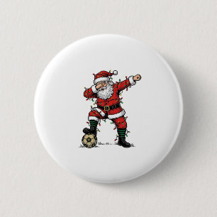 Macaron Rond 5 Cm Chemise de sport de Noël de football Santa vintage