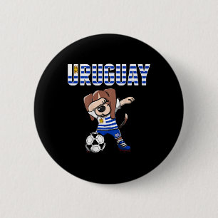 Macaron Rond 5 Cm Chemise de supporters de football uruguayen Beagle