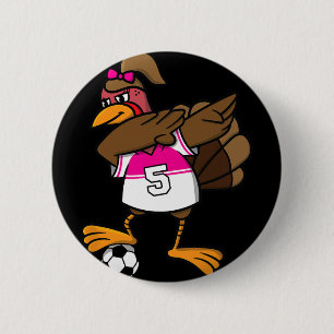 Macaron Rond 5 Cm Chemise de Thanksgiving pour filles de football Da