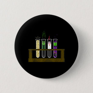 Macaron Rond 5 Cm Chemise de tube à essai de scientifique fou drôle 