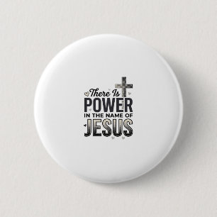 Macaron Rond 5 Cm Chemise de typographie vintage religieuse Puissanc