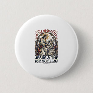 Macaron Rond 5 Cm Chemise d'encouragement pour femmes Jésus Ménopaus