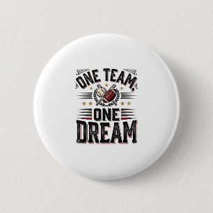 Macaron Rond 5 Cm Chemise d'équipe sportive vintage One Team One Dre