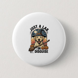 Macaron Rond 5 Cm Chemise d'Halloween pour Labrador Vintage Sorcière