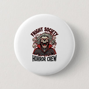 Macaron Rond 5 Cm Chemise d'horreur vintage Fright Society Skull Des