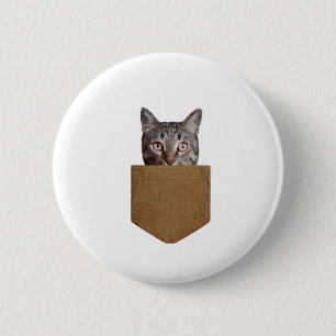 Macaron Rond 5 Cm Chemise drôle de chat de poche Chaton mignon dans 