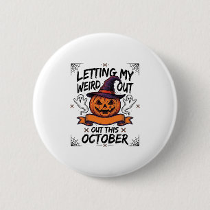 Macaron Rond 5 Cm Chemise drôle d'Halloween avec des fantômes de cit