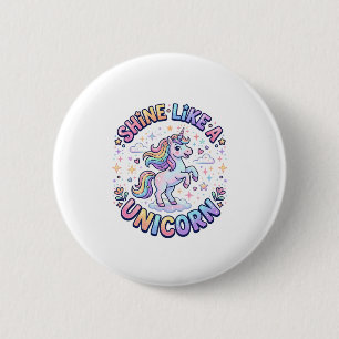 Macaron Rond 5 Cm Chemise graphique Licorne Brille Comme une Licorne