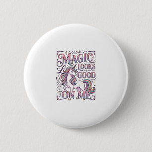 Macaron Rond 5 Cm Chemise graphique tendance Licorne Magique me va b