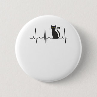 Macaron Rond 5 Cm Chemise Halloween Chat Noir - Meilleur T-Shirt Cha