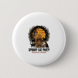 Macaron Rond 5 Cm Chemise Halloween Gravure Vintage Fête de Chat Eff