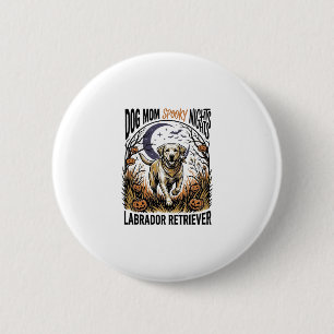 Macaron Rond 5 Cm Chemise Halloween Labrador Vintage Graphique Maman