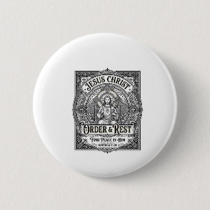 Macaron Rond 5 Cm Chemise Jésus Débarrasse Maison Propre Graphique C