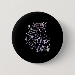 Macaron Rond 5 Cm Chemise Licorne Fille Rose Violet Poursuis Tes Rêv