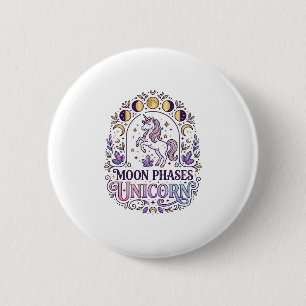 Macaron Rond 5 Cm Chemise Licorne Phases Lunaires Licorne Fond Blanc