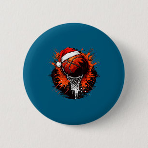 Macaron Rond 5 Cm Chemise Noël Basketball Chapeau de Père Noël Dunk