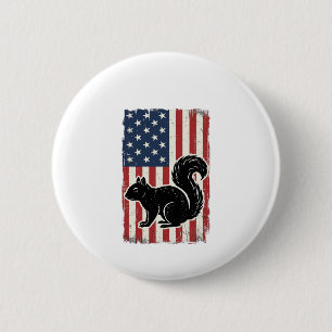 Macaron Rond 5 Cm Chemise patriotique écureuil drapeau américain vin