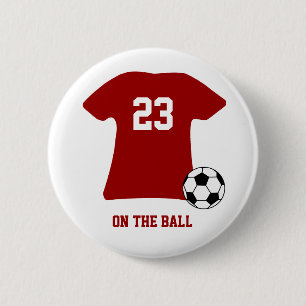 Macaron Rond 5 Cm Chemise personnalisée du football avec l'étiquette