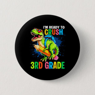 Macaron Rond 5 Cm Chemise premier jour de 3e année garçons dinosaure
