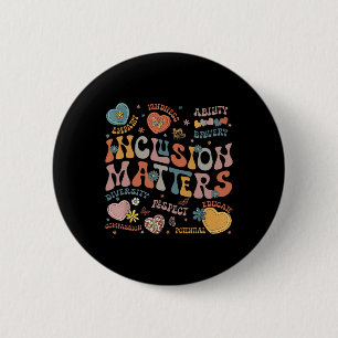 Macaron Rond 5 Cm Chemise Problèmes d'inclusion Spécial Sensibilisat