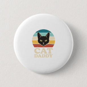 Macaron Rond 5 Cm Chemise Rétro Crépuscule Chat Noir Vintage Cat Dad