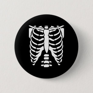 Macaron Rond 5 Cm Chemise squelette Halloween Costume Rib Cage Anato