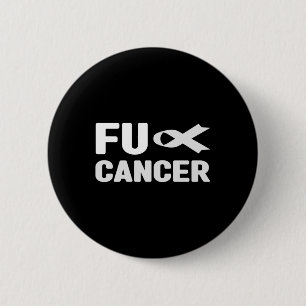 Macaron Rond 5 Cm Chemise T Cancer Fu - Ruban Blanc, Cancer Du Poumo