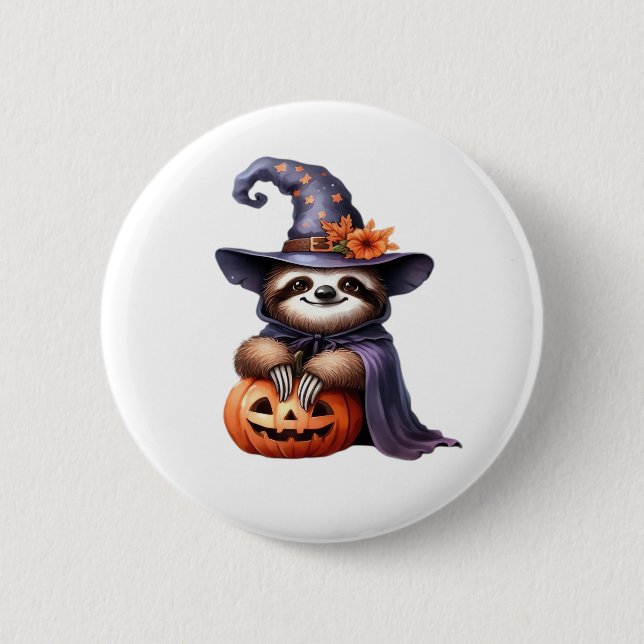 Macaron Rond 5 Cm Chemise T classique Sloth Halloween (Devant)