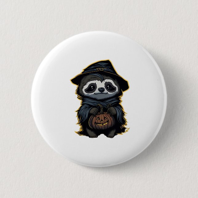 Macaron Rond 5 Cm Chemise T surdimensionnée Halloween paresse (Devant)