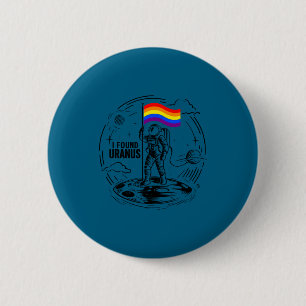 Macaron Rond 5 Cm Chemise trouvée Uranus Arc-en-ciel Spaceman Astron