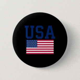 Macaron Rond 5 Cm Chemise Usa Femmes Hommes Enfants Drapeau Américai