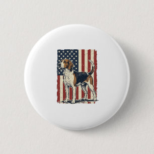 Macaron Rond 5 Cm Chemise vectorielle vintage Hound Dog Patriotic Fl