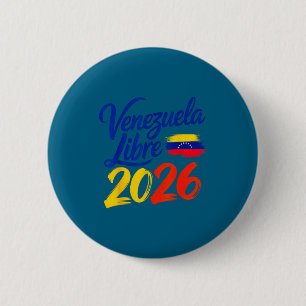 Macaron Rond 5 Cm Chemise Venezuela Libre Drapeau de la Liberté Patr