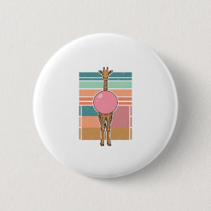 Macaron Rond 5 Cm Chemise vintage girafe bubble gum gravure Design_1