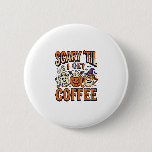 Macaron Rond 5 Cm Chemise vintage Halloween Café Épouvantable jusqu'