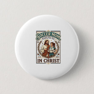 Macaron Rond 5 Cm Chemise Vintage Jésus Volleyball Softball Football