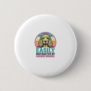 Macaron Rond 5 Cm Chemise vintage pour chien Cocker Spaniel facileme