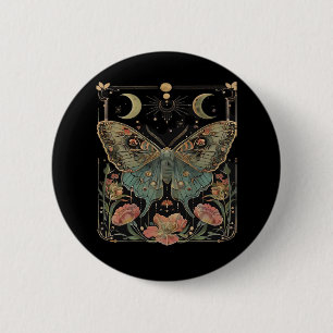 Macaron Rond 5 Cm Chemise Whimsigoth Moth, T-shirt papillon botaniqu