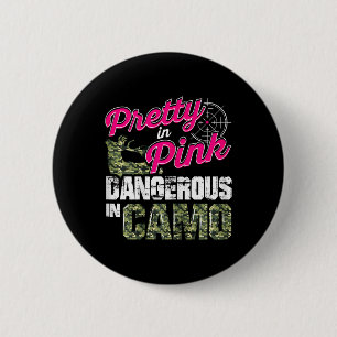 Macaron Rond 5 Cm Chemises De Chasse Pour Femmes Dangereuses À Camo