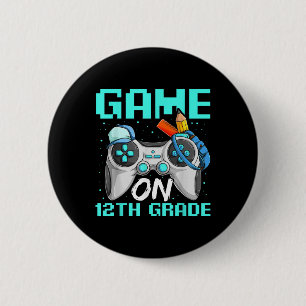 Macaron Rond 5 Cm Chemises de douzième année Game On, dos de garçon