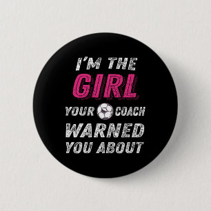 Macaron Rond 5 Cm Chemises de football pour filles et femmes, drôle