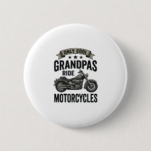 Macaron Rond 5 Cm Chemises de grand-pères cool pilotent des motos Vi