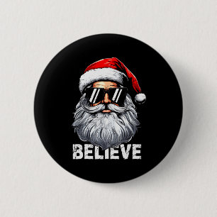 Macaron Rond 5 Cm Chemises de Noël croient en Santa Face Sungles pou