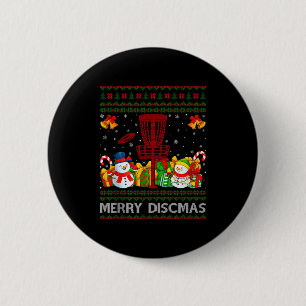 Macaron Rond 5 Cm Chemises de Noël Laides Merry Discmas Drôles de Di