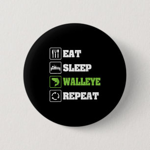 Macaron Rond 5 Cm Chemises de pêche Walleye pour hommes drôles de pê