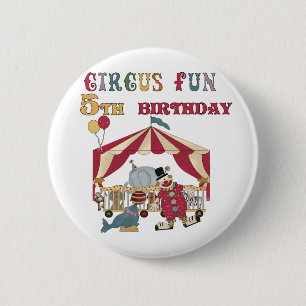 Macaron Rond 5 Cm Chemises et cadeaux Circus 5th Birthday