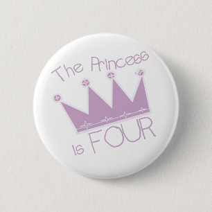 Macaron Rond 5 Cm Chemises Princess Crown 4th Birthday