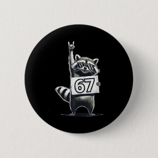 Macaron Rond 5 Cm Chemises Retro Raccoon 67 Musique Rock Hommes Enfa